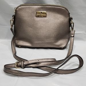 Kate Spade Metallic Rose Gold Pebbled Leather Crossbody Bag Purse